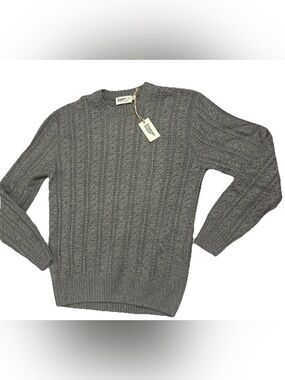 Wellen Seawool Fisherman’s Sweater Forest Gray Speckled Men’s Medium Cable knit